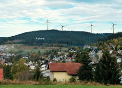 Visualisierung der geplanten WKA auf der Fehrn