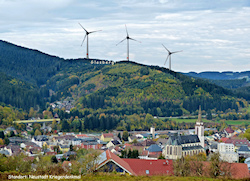 Visualisierung der geplanten WKA auf dem Glasberg